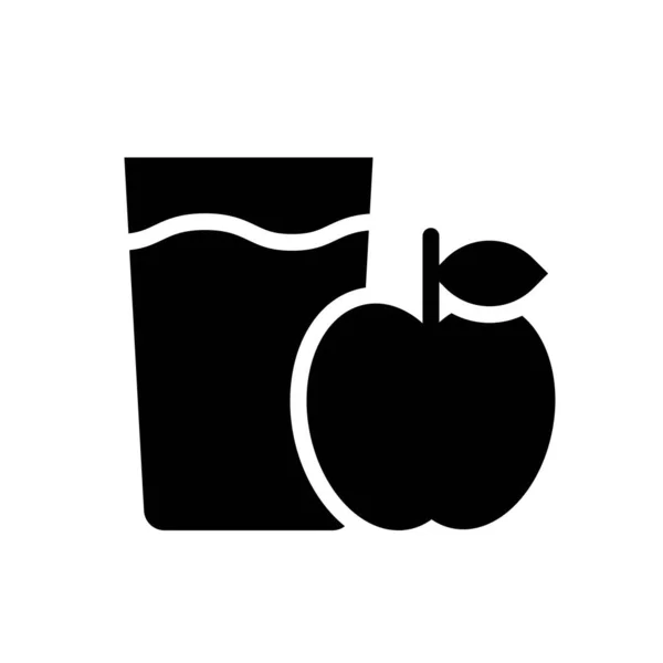 Яблучний Сік Векторні Ілюстрації Значок Твердого Дизайну Напоїв — стоковий вектор