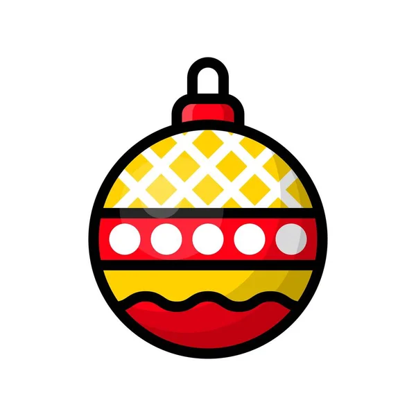 Boule Noël Colorée Isolée Sur Fond Blanc — Image vectorielle