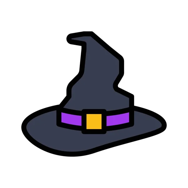 Cadı Şapkası Vektörü Sihirle Ilişkili Düzenlenebilir Vuruş Simgesi — Stok Vektör