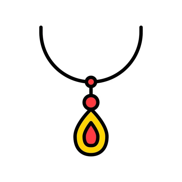 Necklace Vector Icon Filled Design Editable Outline — 스톡 벡터