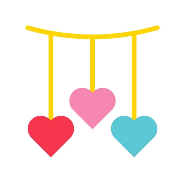 Herz Mobile Vektor Valentine Und Liebe Verwandte Flache Stil Ikone — Stockvektor