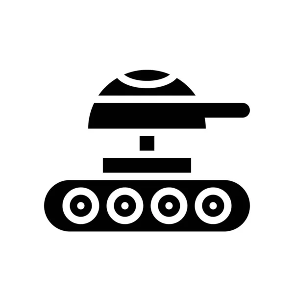 Robot Tank Vector Robotica Gerelateerde Solid Style Icoon — Stockvector