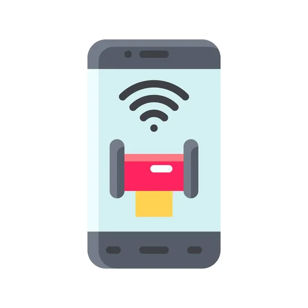 Anwendungssymbole Setzen Verwandte Handy Bildschirm Mit Wifi Gerät Und Signalvektoren — Stockvektor