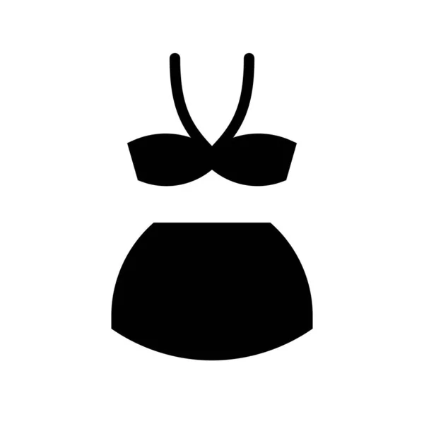Bikini Lingerie Illustrazione Vettoriale Icona Design Solido — Vettoriale Stock