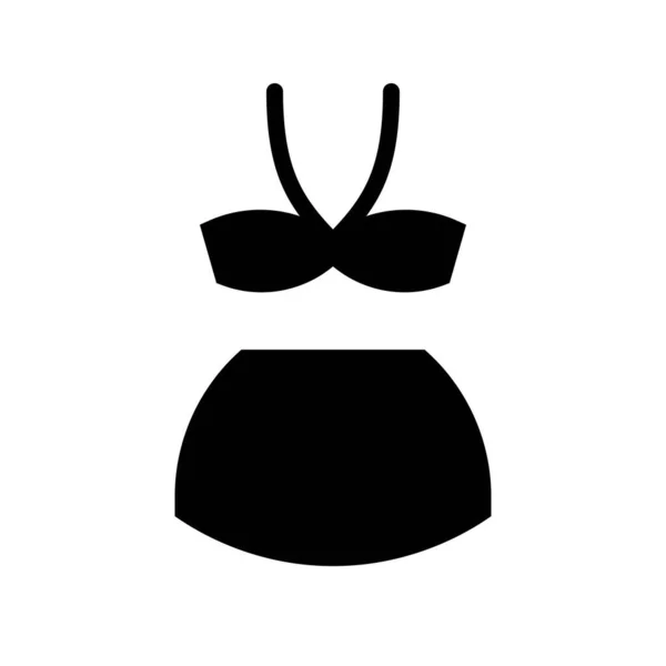 Bikini Lingerie Vector Illustration Solid Design Icon — Stock Vector