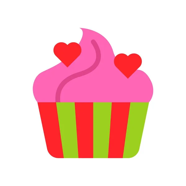 Cupcake Vector Illustration Isolated Flat Design Icon — Stock Vector