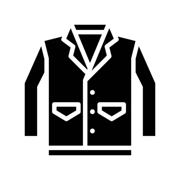 Chaqueta Coat Vector Ilustración Icono Diseño Sólido — Archivo Imágenes Vectoriales