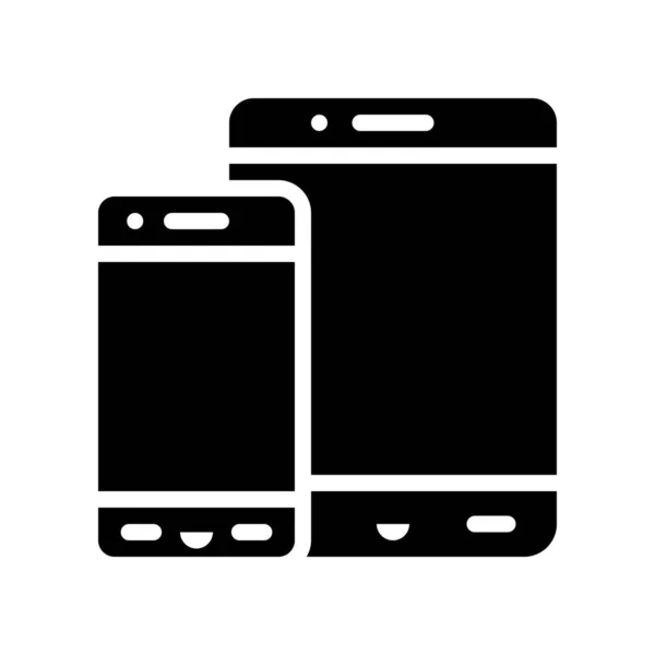 Smartphone Avec Vecteur Tablette Icône Conception Solide Appareil Électronique — Image vectorielle