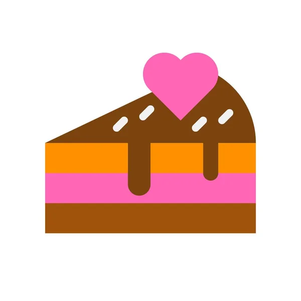 Cake Vector Illustration Isolated Flat Design Icon — Stock Vector