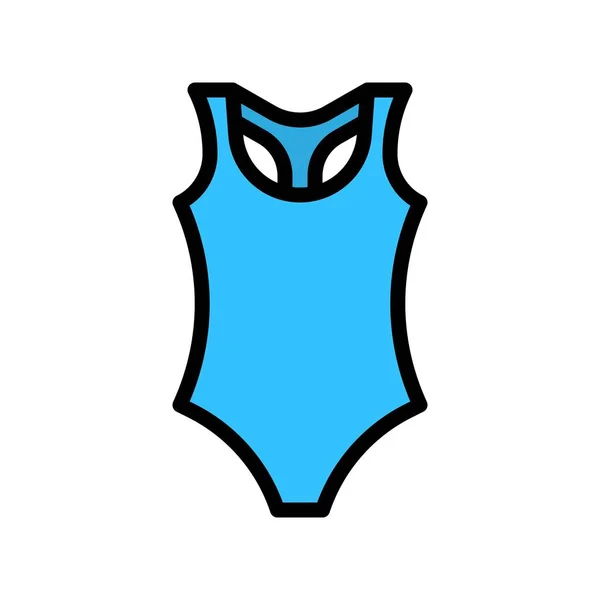 女子泳衣矢量图解 填充设计可编辑的轮廓图标 — 图库矢量图片