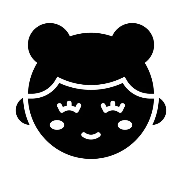 Vector Chica China Chino Lunar Nuevo Año Sólido Icono Estilo — Vector de stock