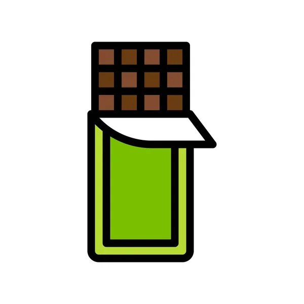 チョコレートバーのイラスト 記入スタイルのアイコン編集可能なアウトライン — ストックベクタ