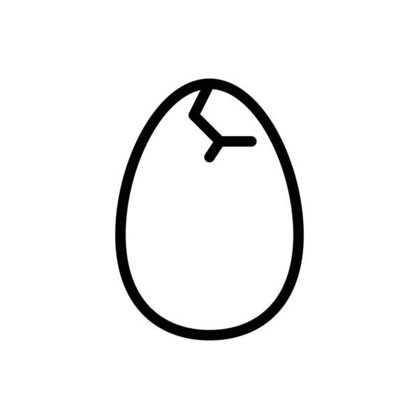 Cracked Egg Vector Illustration Easter Line Design Icon — Stock Vector