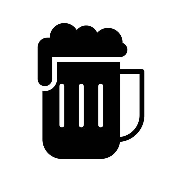 Vetor Caneca Cerveja Ícone Design Sólido Relacionado Churrasco — Vetor de Stock
