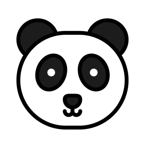 Panda Tvář Vektor Čínský Měsíc Nový Rok Vyplněný Ikona Upravitelný — Stockový vektor