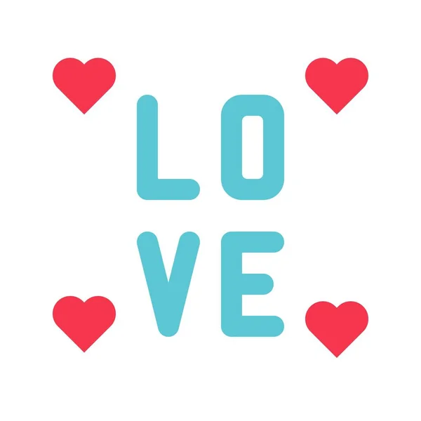 Amor Vetor Alfabeto Valentine Amor Relacionados Ícone Estilo Plano — Vetor de Stock
