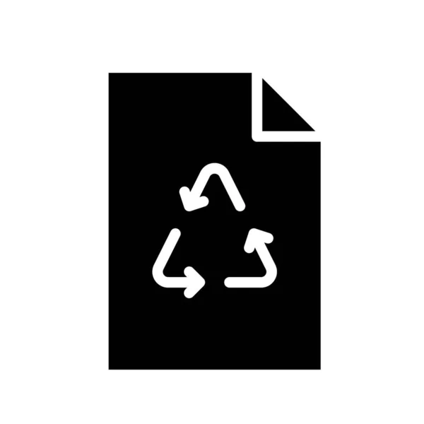 Umweltbezogenes Recyclingschild Auf Faltpapier Vektor Solider Ausführung — Stockvektor
