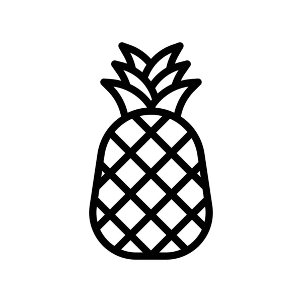 Hawaii Icona Relativa Ananas Frutta Con Foglie Strisce Vettore Stile — Vettoriale Stock