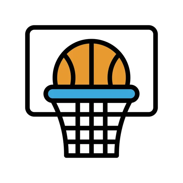 Баскетбол Вектор Назад Школи Значок Заповненого Стилю — стоковий вектор