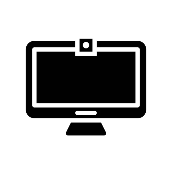 Computer Monitor Vector Electronic Device Solid Design Icon — Stock Vector