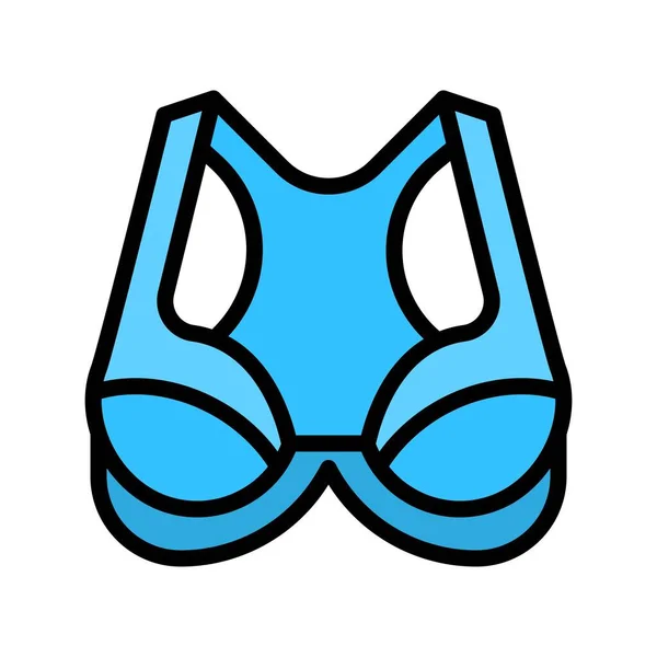 Bra Brassiere Vector Illustration Filled Design Editable Outline Icon — Stock Vector