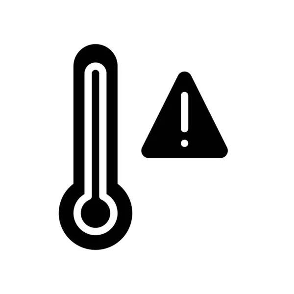 Klimabezogenes Thermometer Mit Stopp Oder Warnsignalvektor Solider Ausführung — Stockvektor