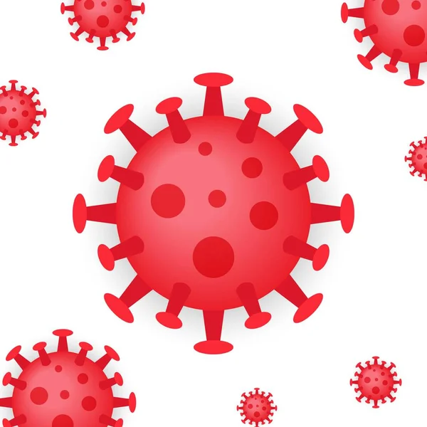 Coronavirus Covid Relacionados Virus Gradiente Rojo Plano Ilustración Vectorial Fondo — Archivo Imágenes Vectoriales