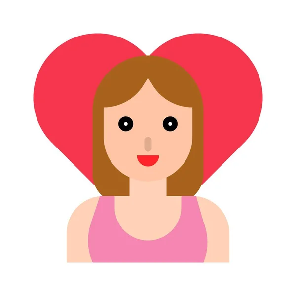 Mujer Vector San Valentín Amor Relacionados Icono Estilo Plano Ilustración De Stock