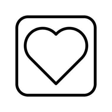 Kalp tuşu vektör illüstrasyonu, satır tasarımı düzenlenebilir ana hatları