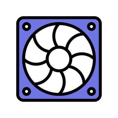 Egzoz fan vektör illüstrasyonu, doldurulmuş tasarım simgesi düzenlenebilir taslağı