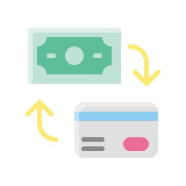 Düz tasarımda finans, bankacılık ve parayla ilgili fatura ve ana kart vektörü 