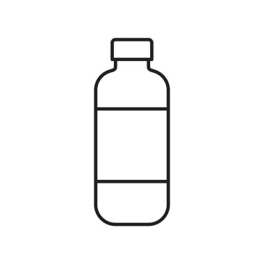 Plastik şişe vektör illüstrasyonu, çizgi tasarım simgesi