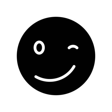 Gülen yüz vektör çizimi, izole edilmiş katı tasarım simgesi