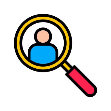 Büyütme cam vektörü, Dijital pazarlama doldurulmuş stil düzenlenebilir cam vuruşu