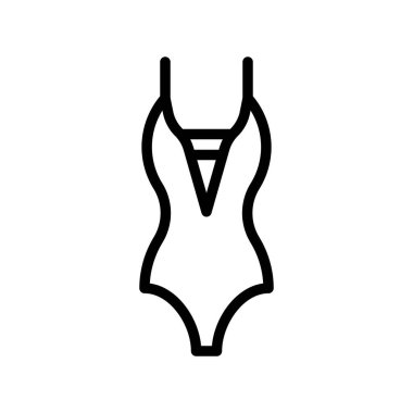 Kadın mayo vektör illüstrasyonu, çizgi tasarım simgesi