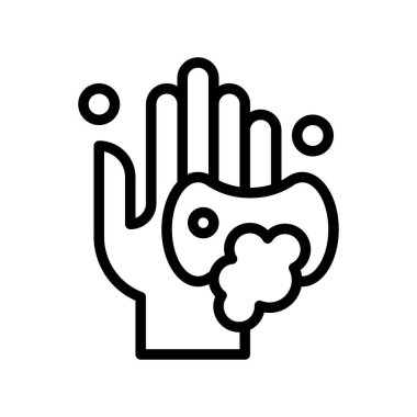 Ellerinde sabun köpüğü vektörü olan el yıkama veya hijyenle ilgili sabun var.