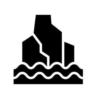 Katı tasarım içinde su dalgaları vektörü olan iklimle ilgili dağlar