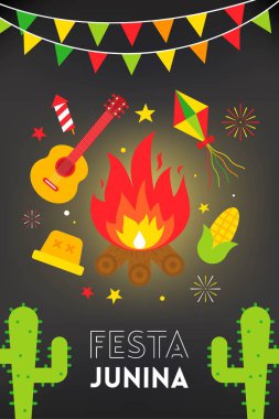 Brezilya 'da festivaller, Festa Junina kutlama poster illüstrasyonu