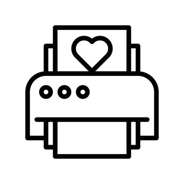 Yazıcı vektör illüstrasyonu, izole çizgi tasarım simgesi