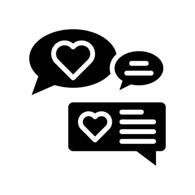 Konuşma balonu vektörü, Dijital pazarlama katı tasarım simgesi