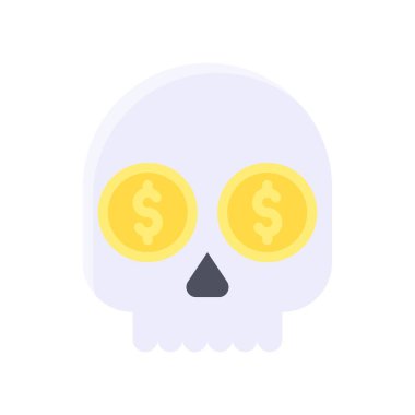 Ekonomik durgunluk ile ilgili erkeklerin kafatası dolar pennisi ve diş vektörleri düz stil