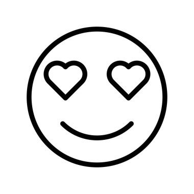 Sevilen yüz vektör illüstrasyonu, satır tasarımı düzenlenebilir ana hatları