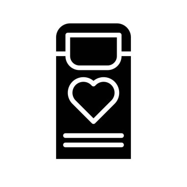 Aşk harfi vektör çizimi, izole edilmiş katı tasarım simgesi