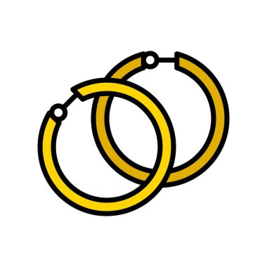 Küpe vektör simgesi, doldurulmuş düzenlenebilir tasarım taslağı