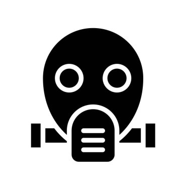 Katı tasarımda kirlilikle ilgili güvenlik maskesi veya gaz maskesi vektörü