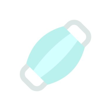 Düz tasarımda corona virüsü ile ilgili güvenlik maskesi veya yüz maskesi vektörü