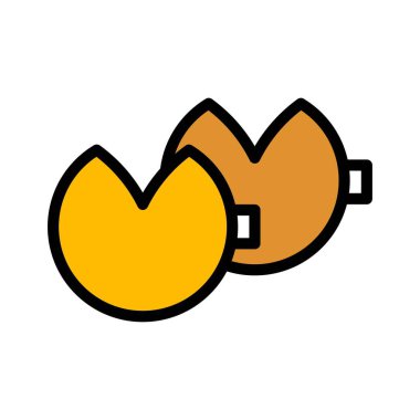 Şans kurabiyesi vektörü, Çin yeni yılı doldurulmuş ikon, düzenlenebilir ana hatlar