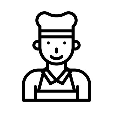 Şef vektör, Barbekü ile ilgili satır tasarımı düzenlenebilir vuruş simgesi