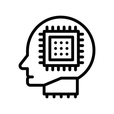 Devre çip vektörü olan robot kafası, Yapay satır biçimi simgesi