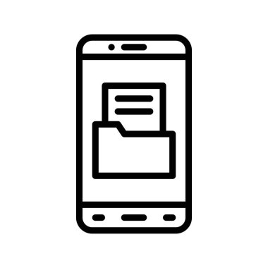 uygulama simgeleri, dizin içinde sayfa ve doğrusal biçiminde düğme vektörleri ile ilgili cep telefonu ekranını ayarlar